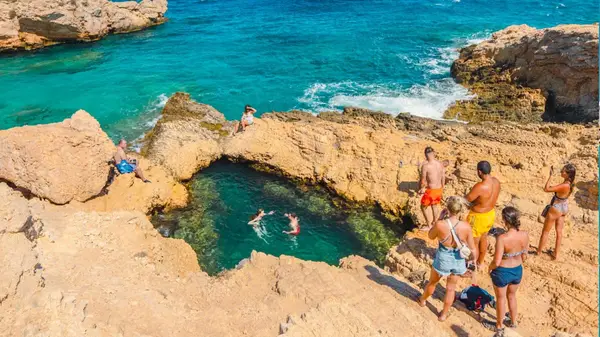 Koufonisia rock pools in Greece