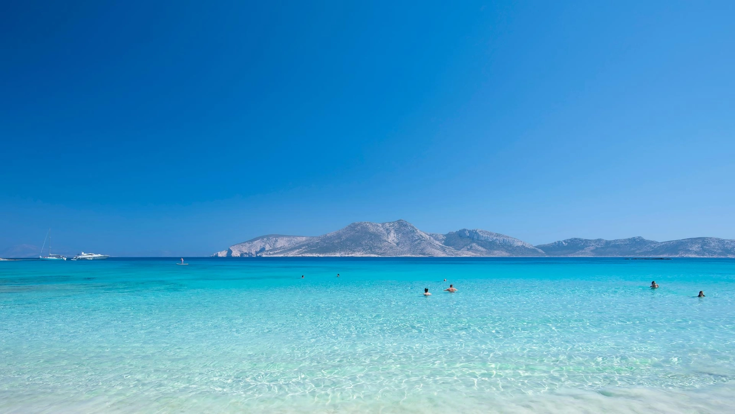 Clear blue water at a beach in Kefalonia