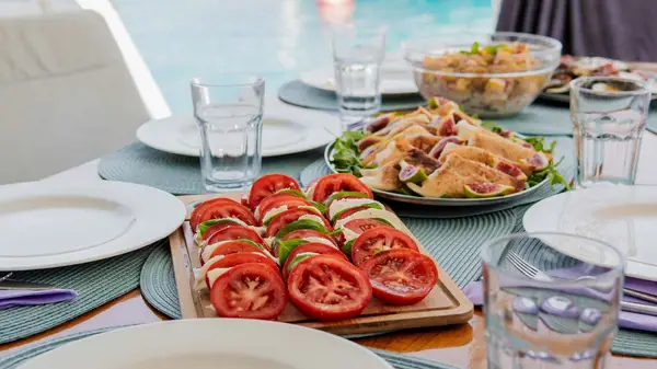 Lunch food on Yacht Getaways yacht