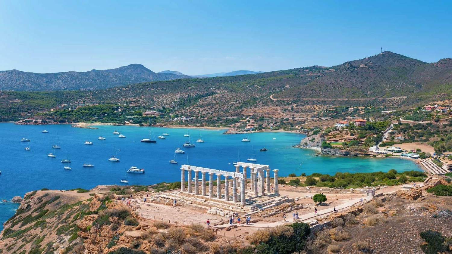 View of the temple of Poseidon in Greece