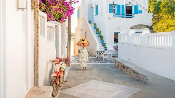 Woman walking the streets of Naxos