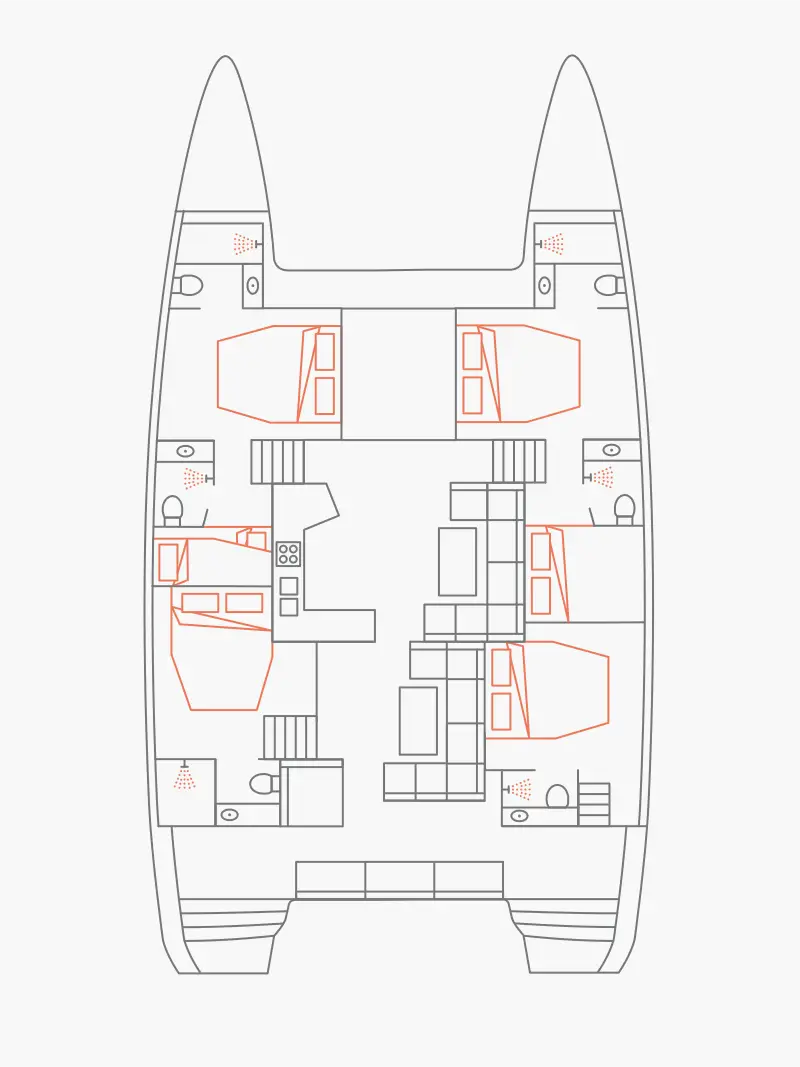 Superior Plus catamaran cabin layout