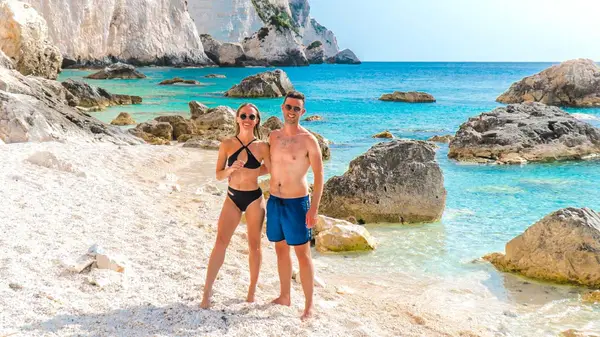 Couple on a beach in Lefkada