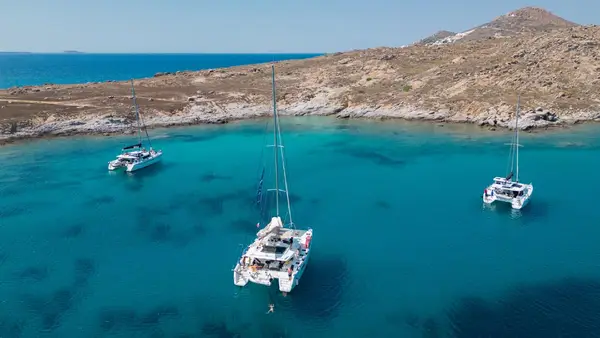 Catamarans anchored in Scedro