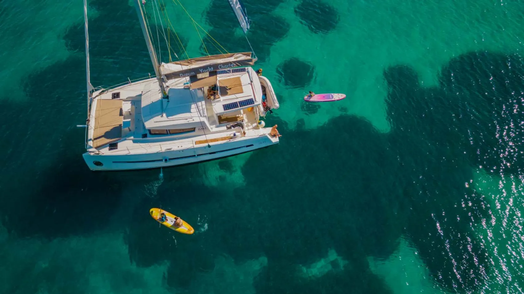 Catamaran anchored in Croatia