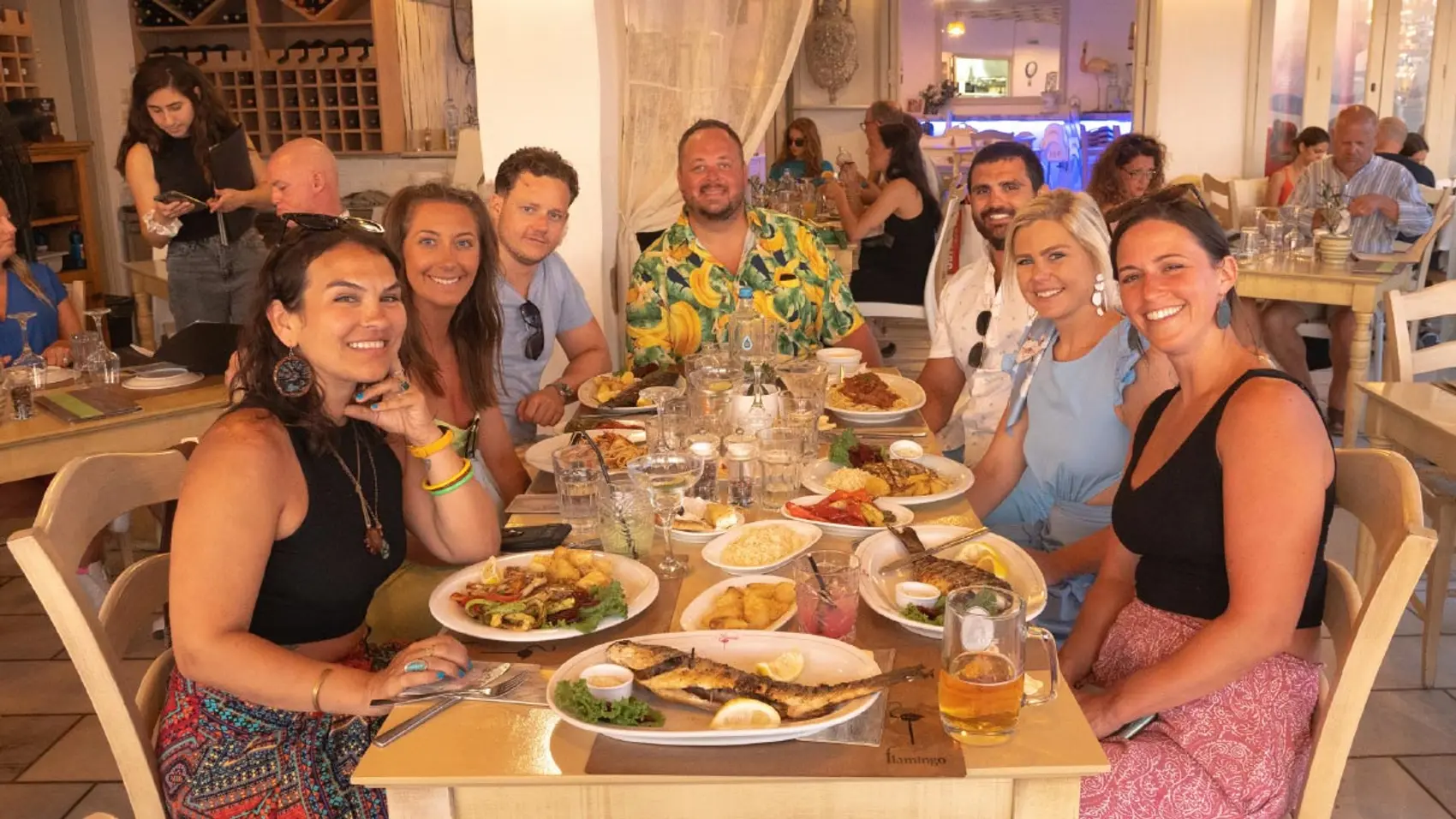 Group enjoying a meal at a Croatian restaurant