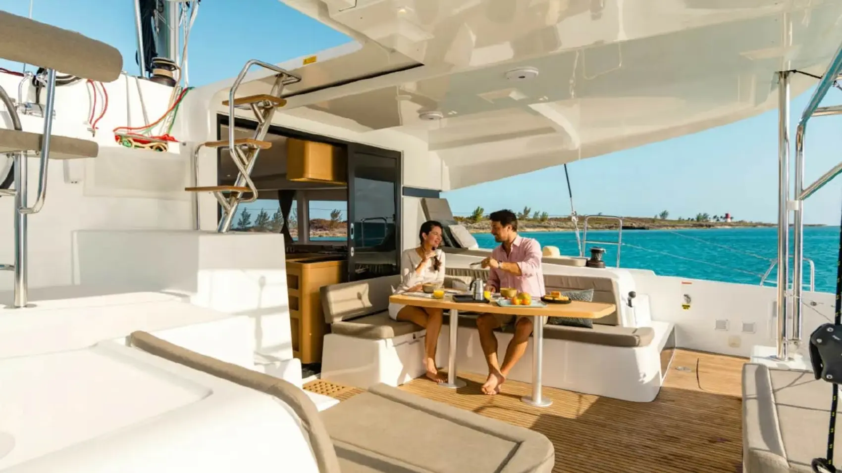 Lagoon 42 catamaran entertaining area