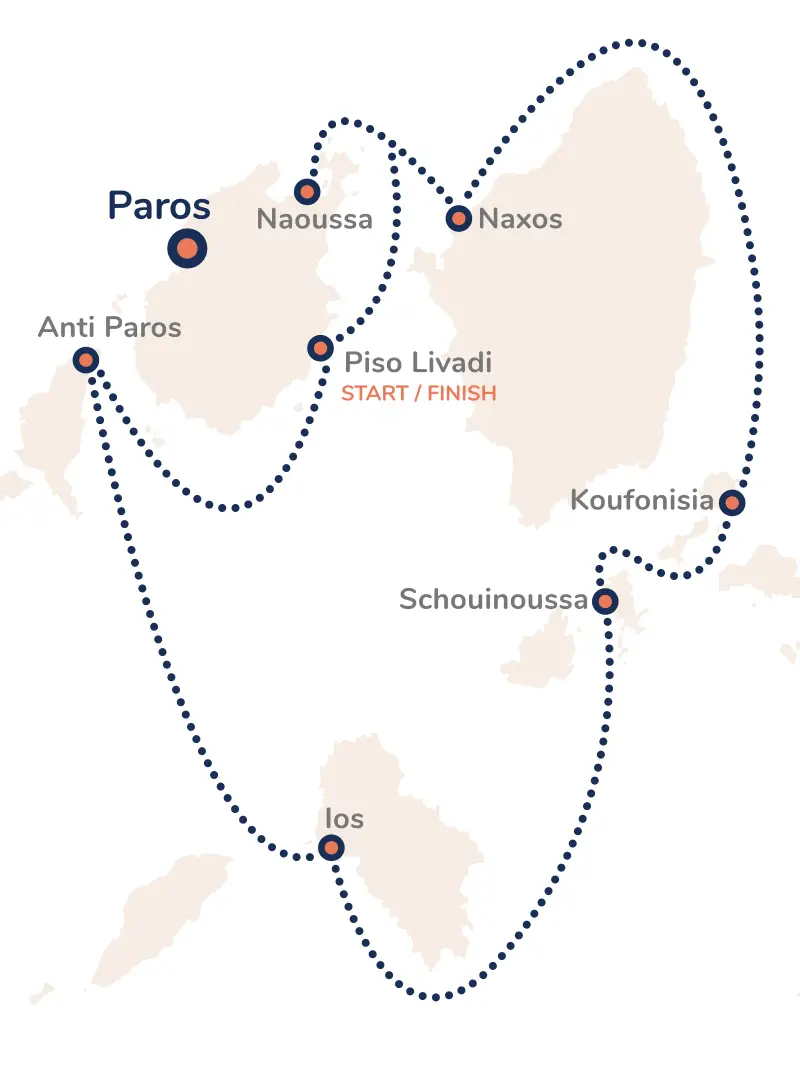 Greece Paros Explorer Route Map