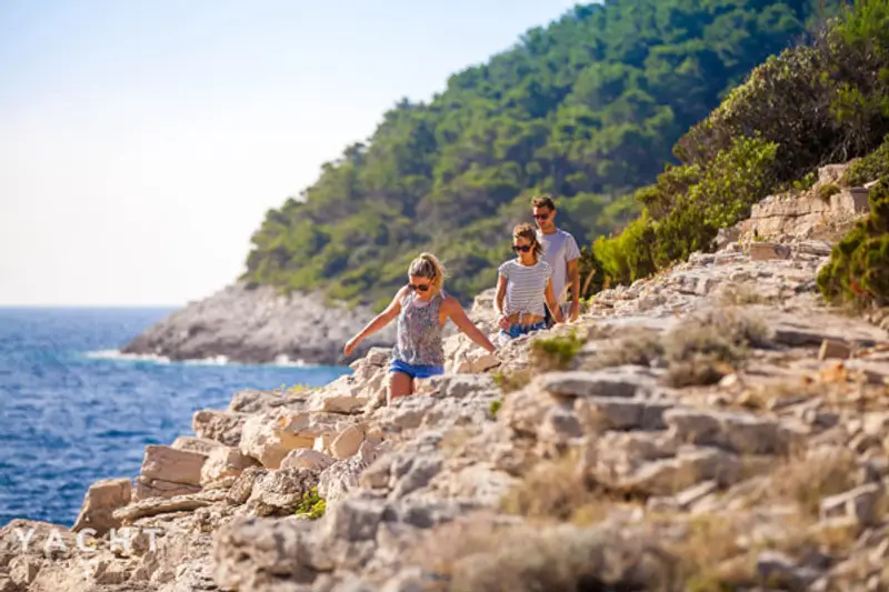 Greek island activities - hiking with friends