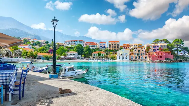 Waterfront of town in Kefalonia