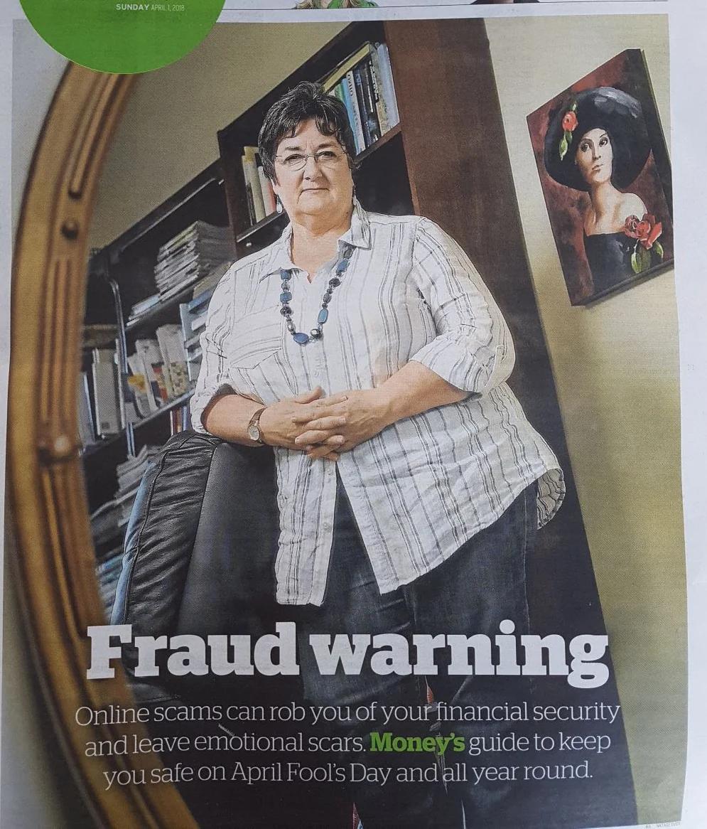The Sunday Age Money cover portrait for its report on online scams