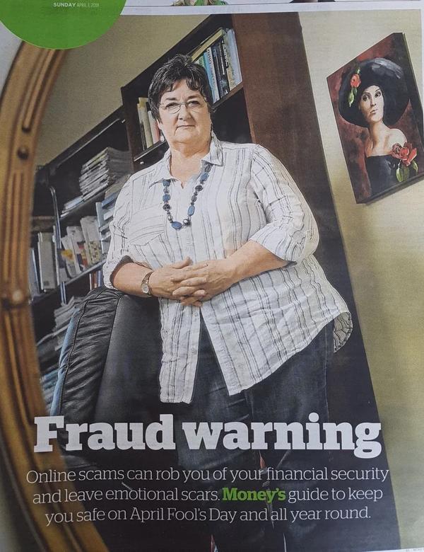 The Sunday Age Money cover portrait for its report on online scams