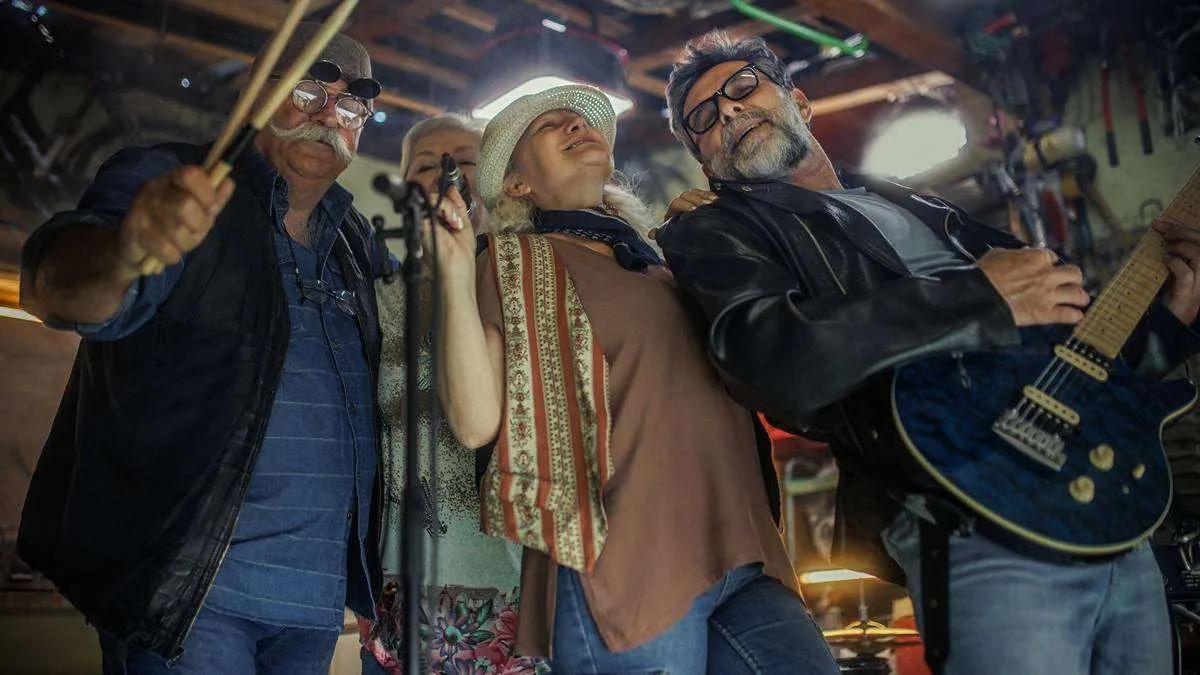 Ageing rock musicians on stage, the lead image for The Australian's column on Atomo and syphilis testing