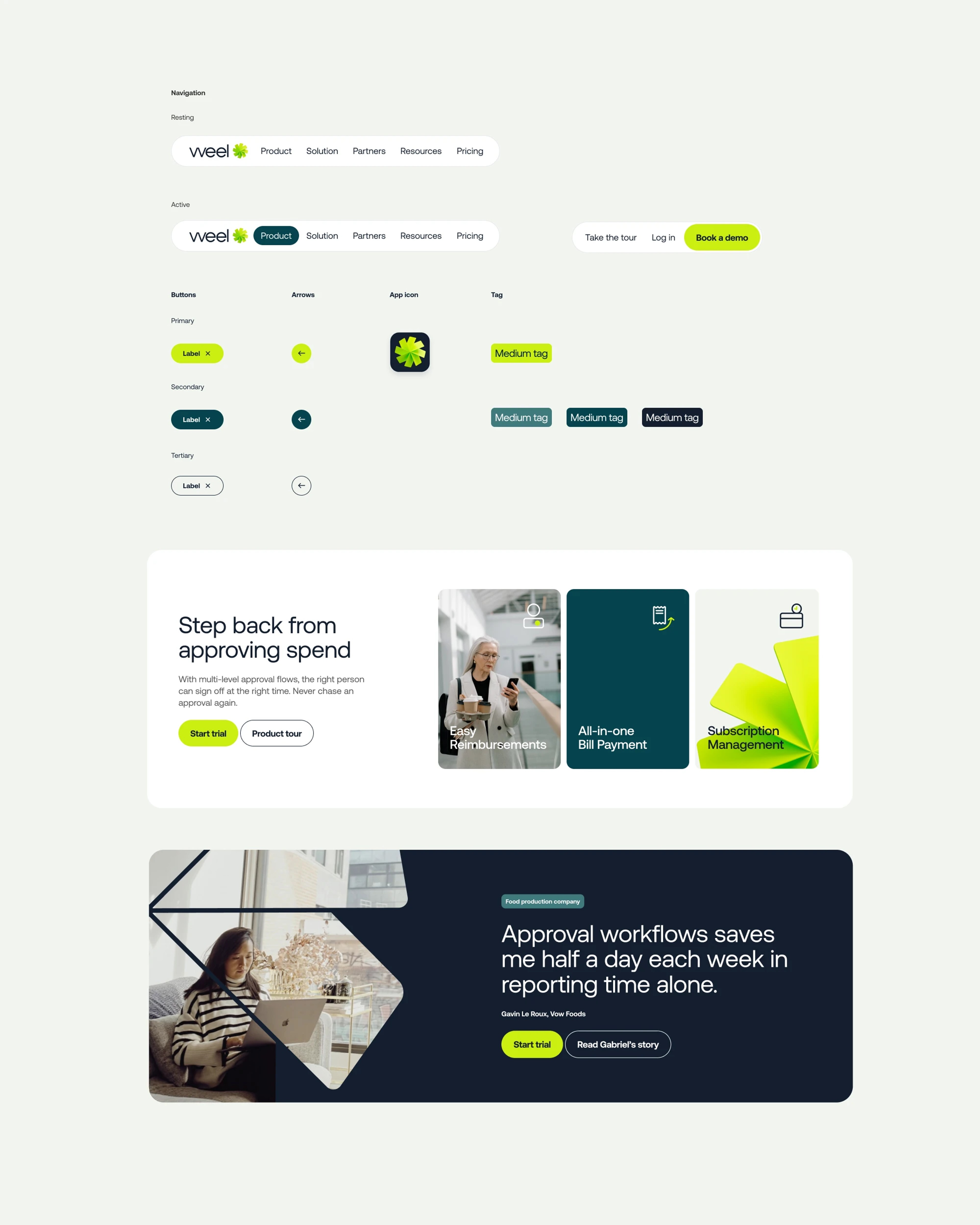 Weel UI overview
