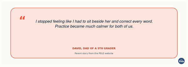David, dad of a 5th grader: I stopped feeling like I had to sit beside her and correct every word.