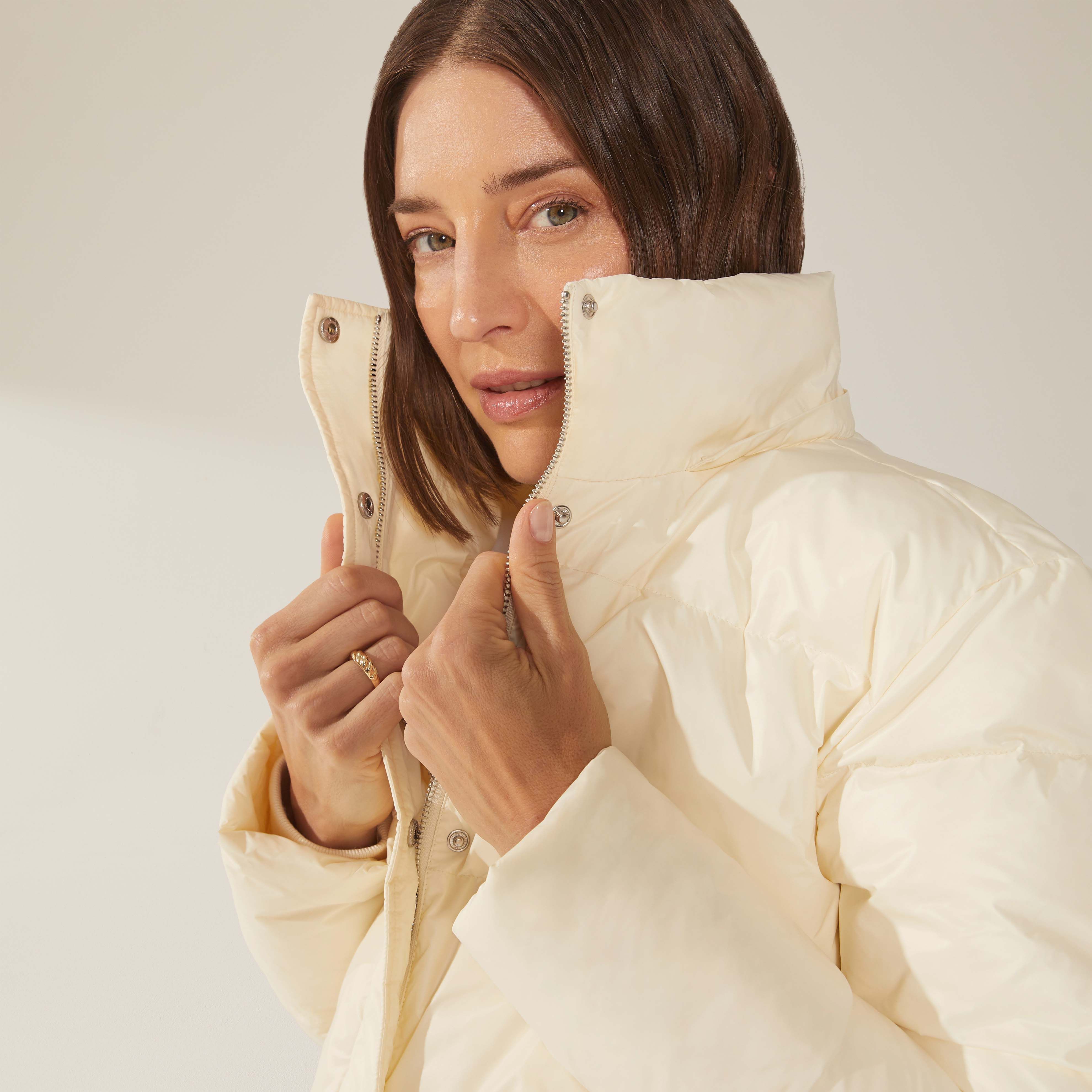 Puffed up for comfort.