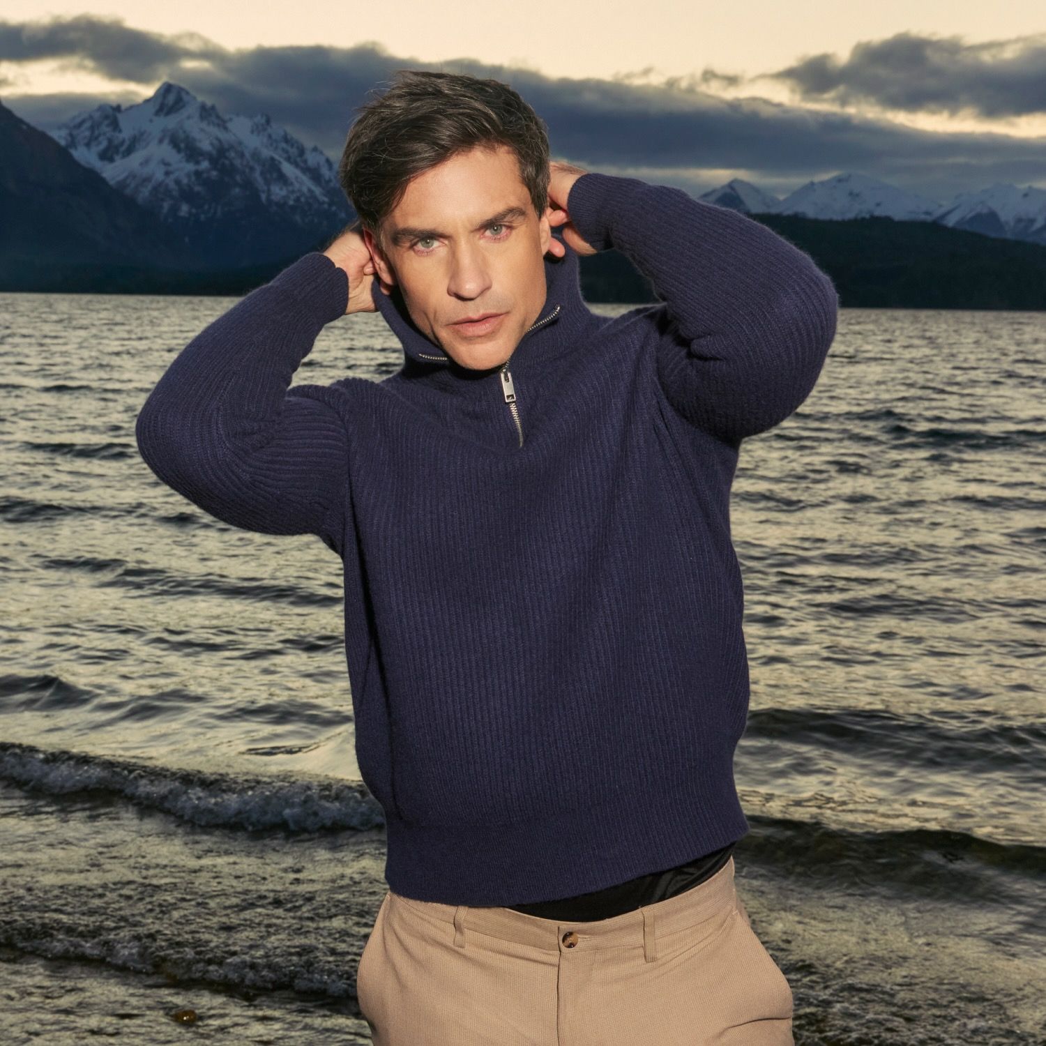 Italic | Shane Chunky Cashmere Quarter Zip Pullover