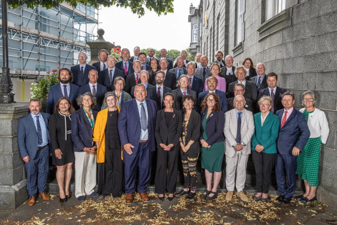 All Members on the stairs outside the Chamber