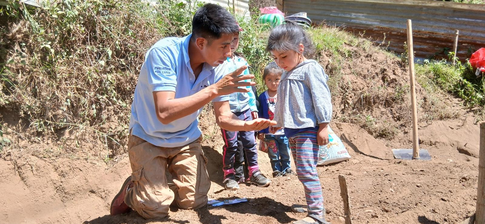 Children tending a classroom garden