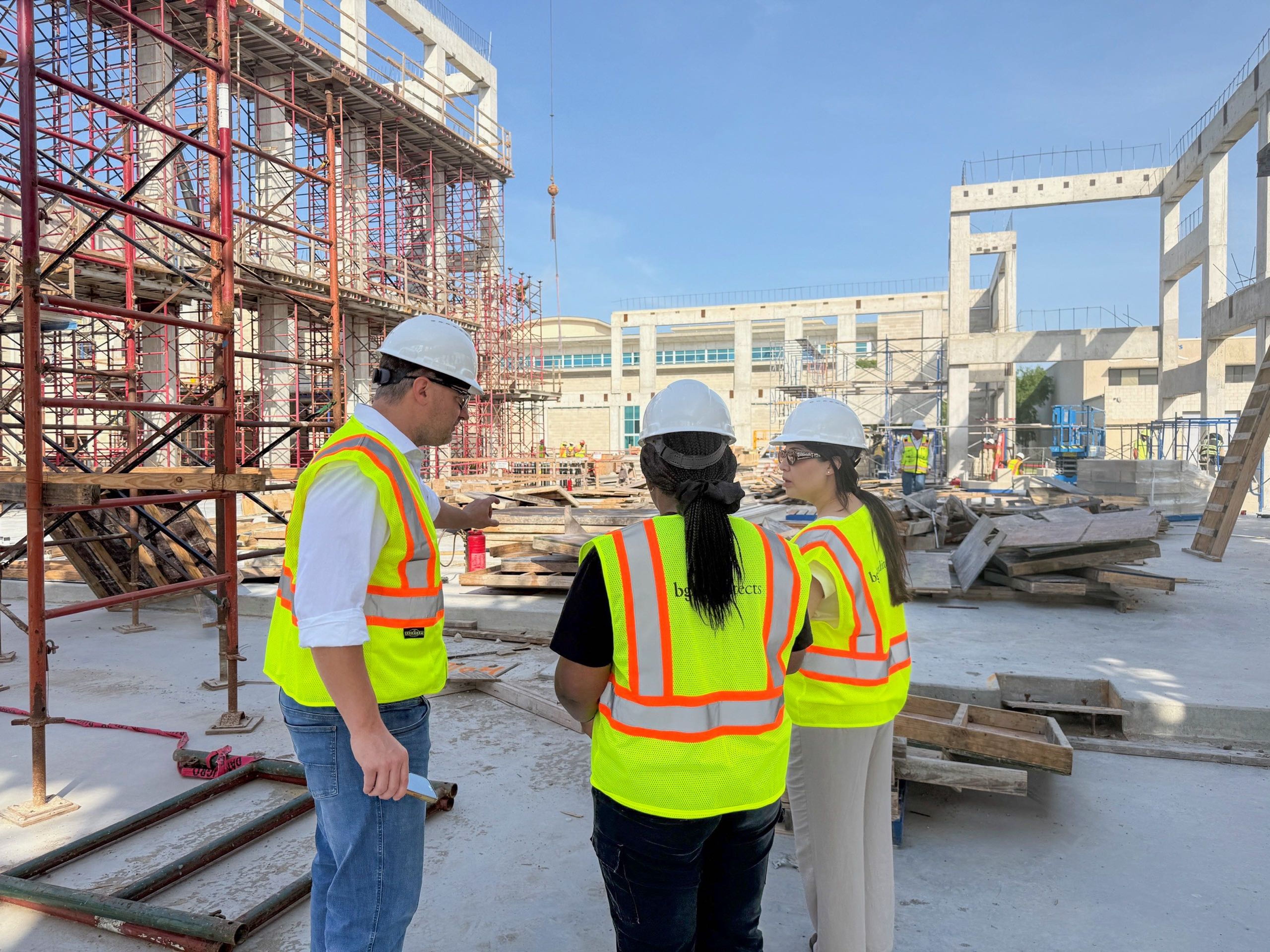 people meeting at construction site