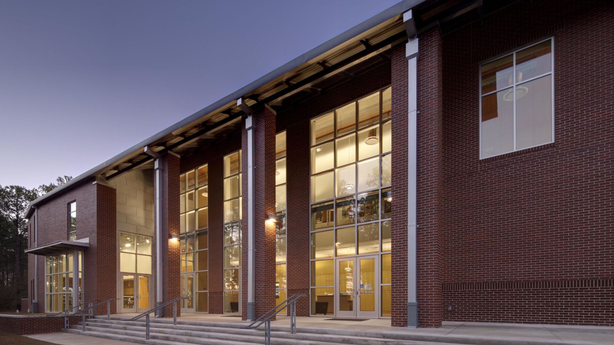 Building exterior at dusk