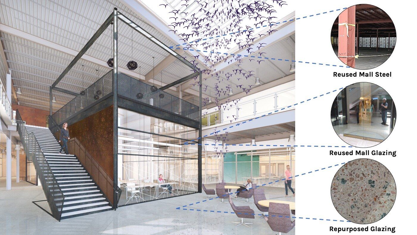 ACC Highland Adaptive Reuse Repurposed Materials