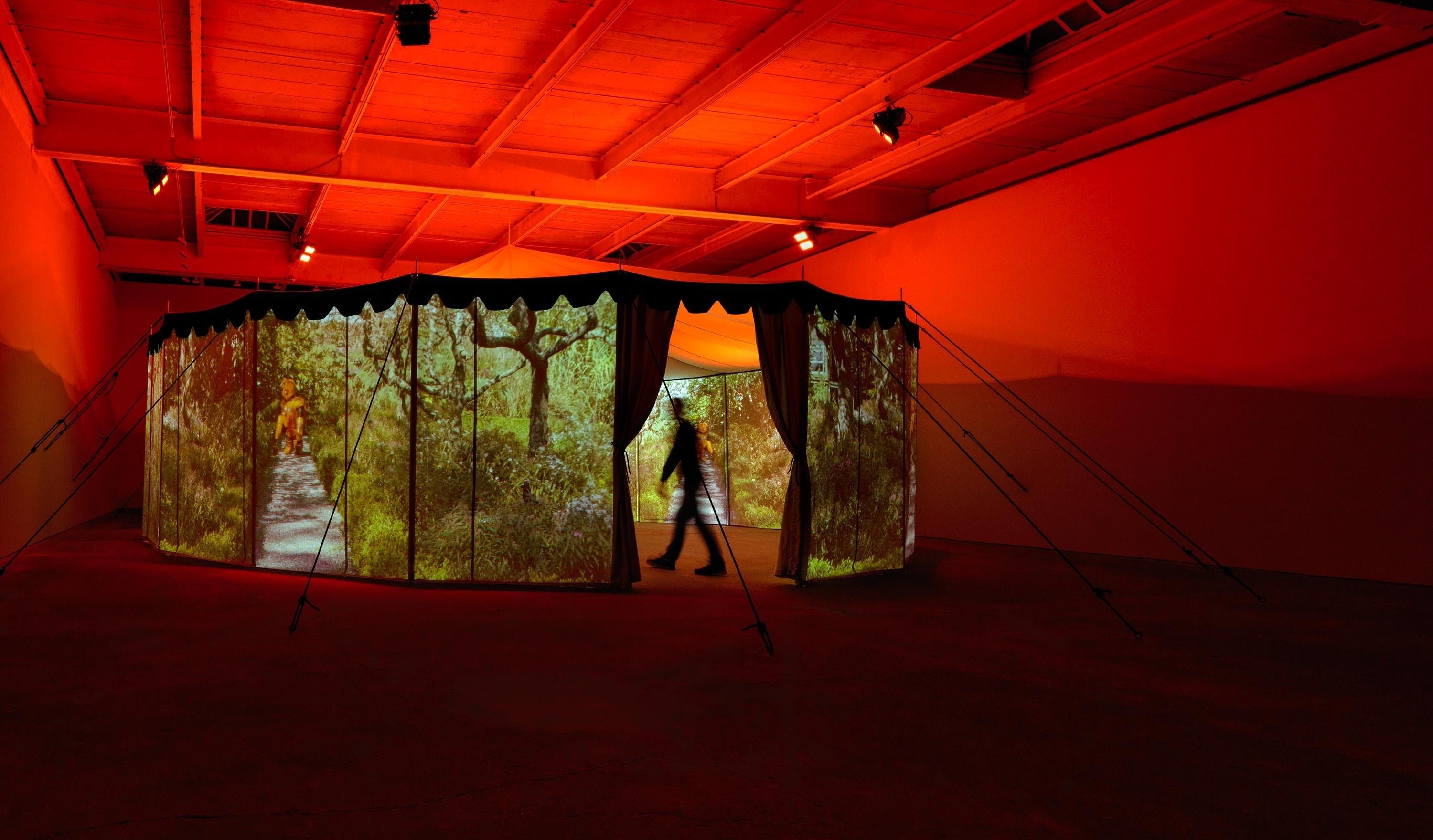 Installation view of the exhibition "Diana Thater: Practical Effects," at David Zwirner, New York, 2022