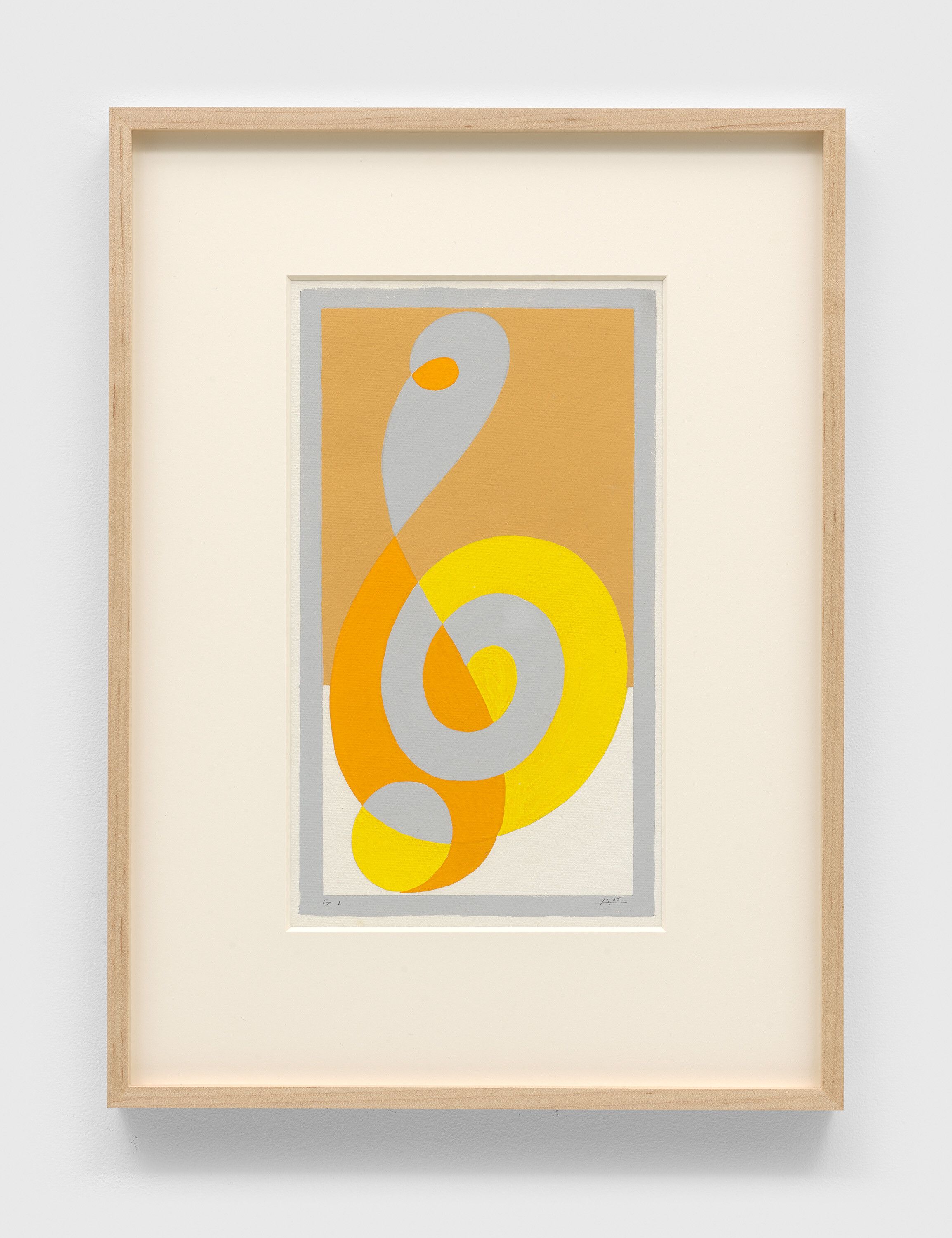 A painting by Josef Albers, titled Treble Clef G l, dated 1935. 