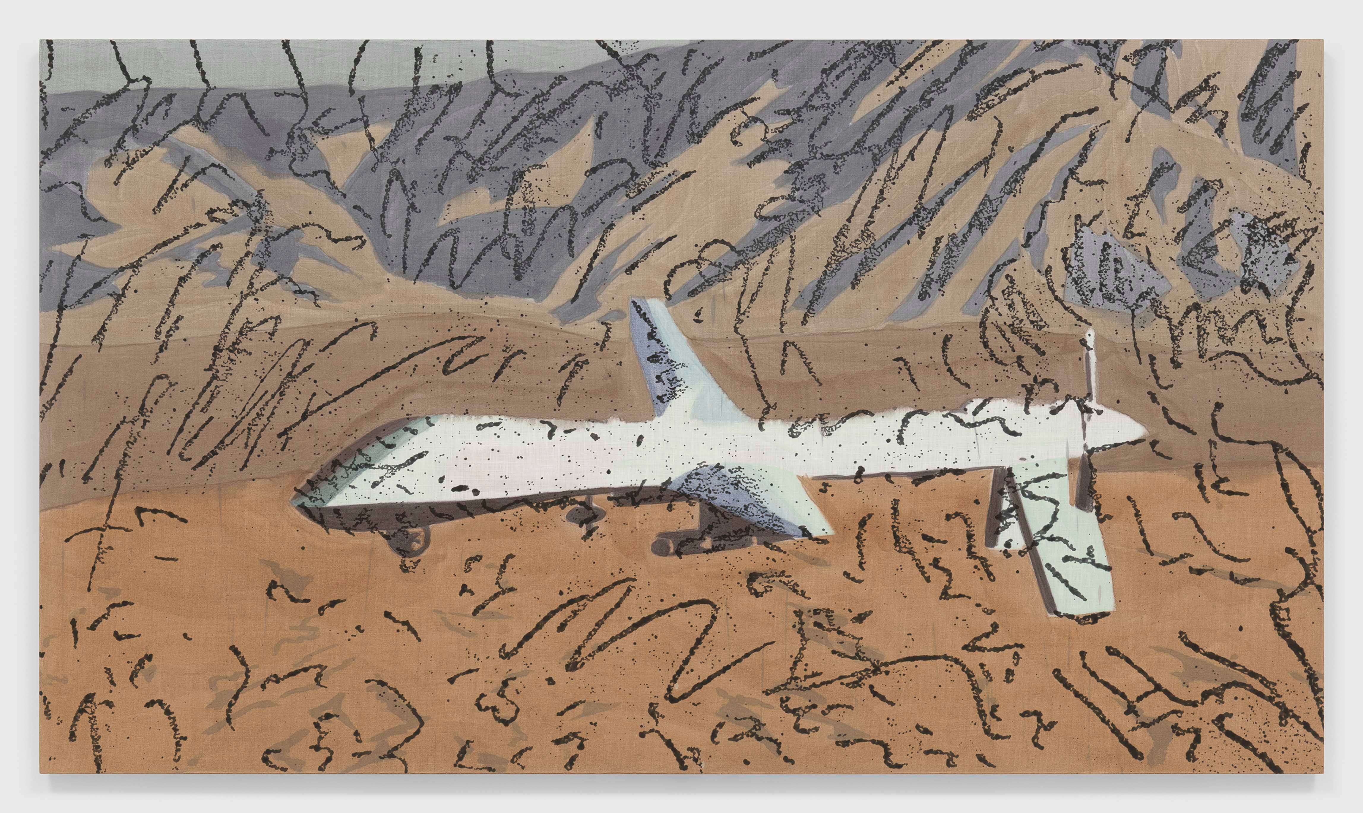 A painting by Nate Lowman, titled Remote Control (Scribble), dated 2021.