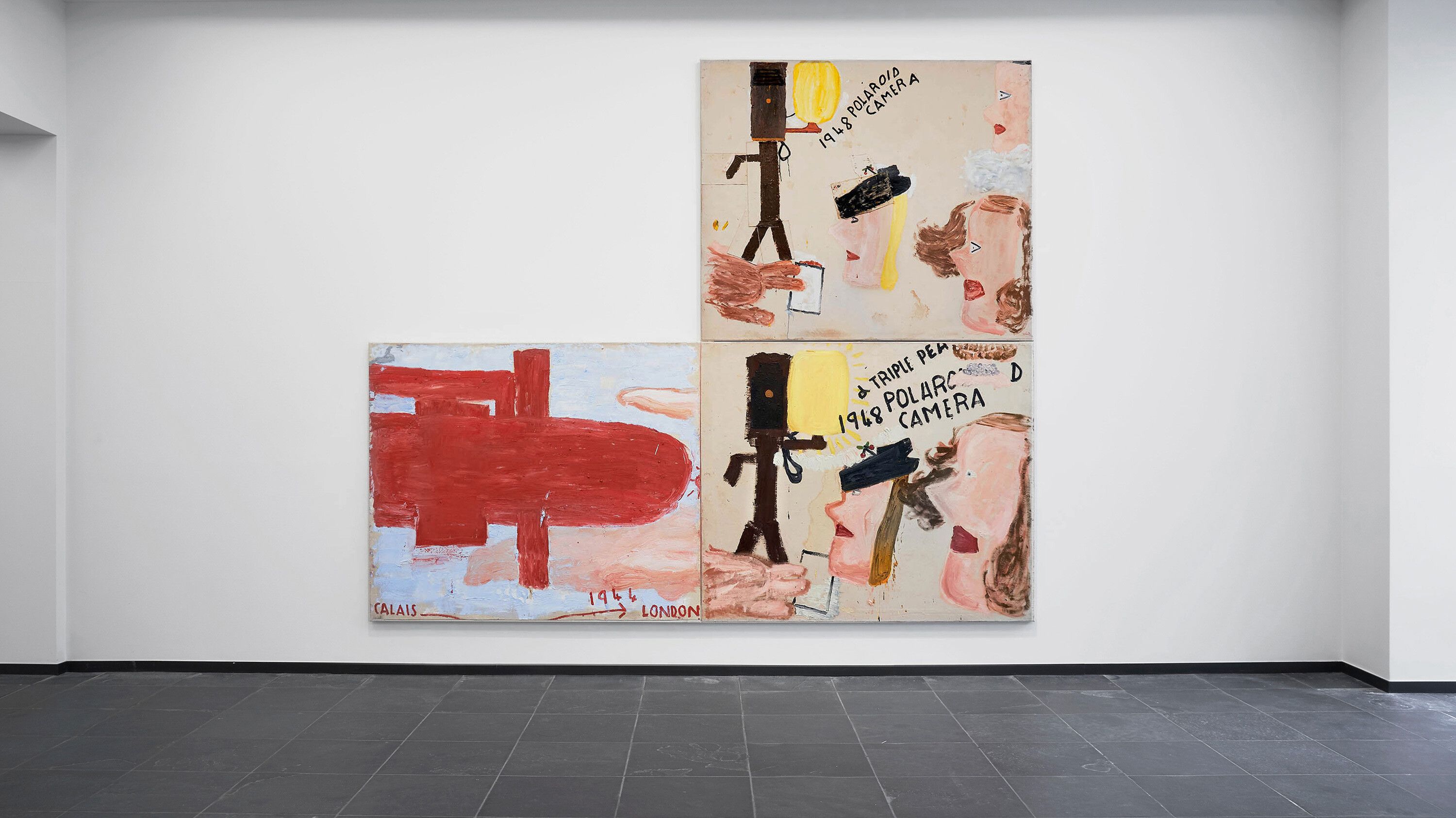 Installation view of the exhibition "Rose Wylie: picky people notice...," at S.M.A.K., Stedelijk Museum voor Actuele Kunst in Ghent, dated 2022.
