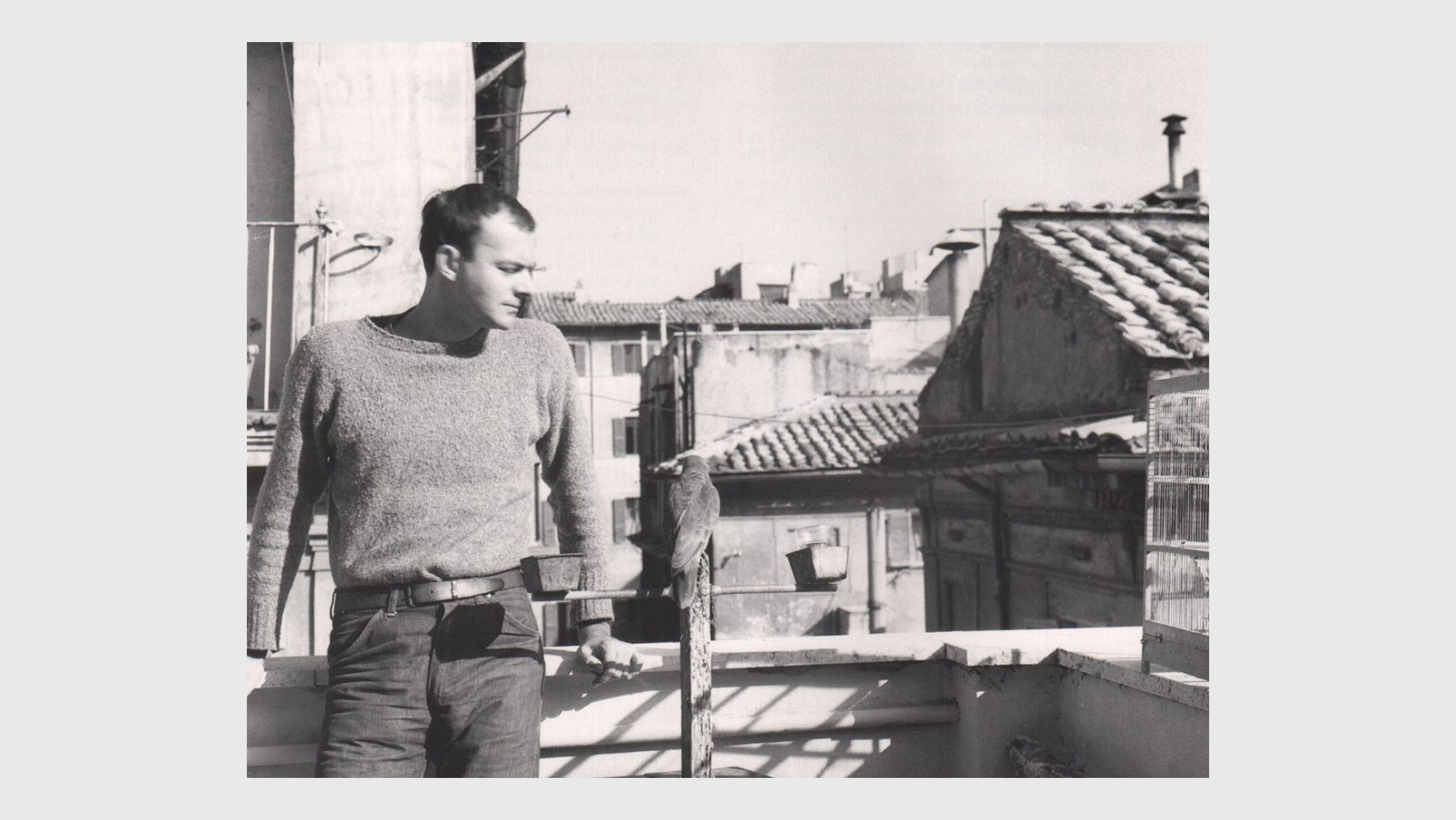 A photo of Cy Twombly in Rome, dated 1959