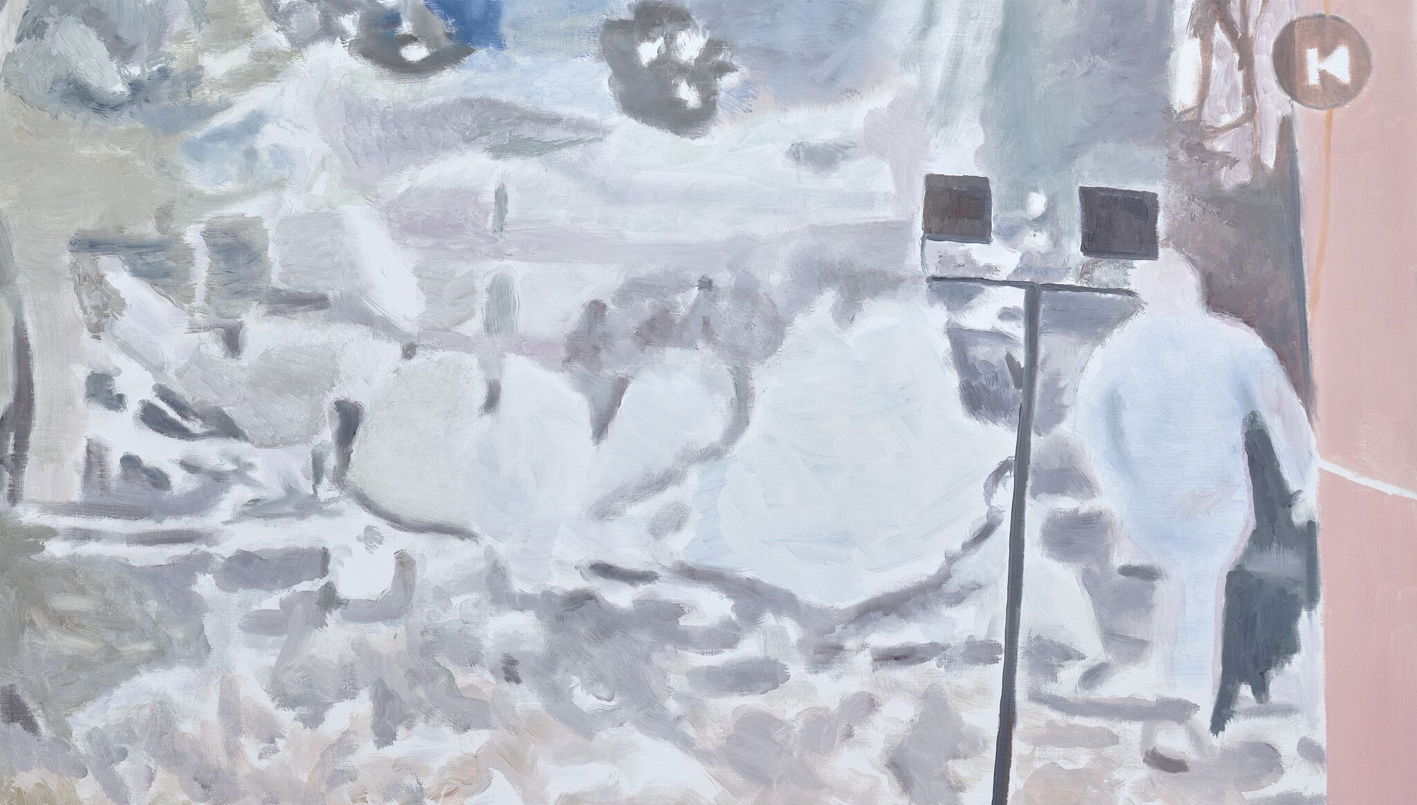 A detail of an artwork by Luc Tuymans, titled Bucha, dated 2023