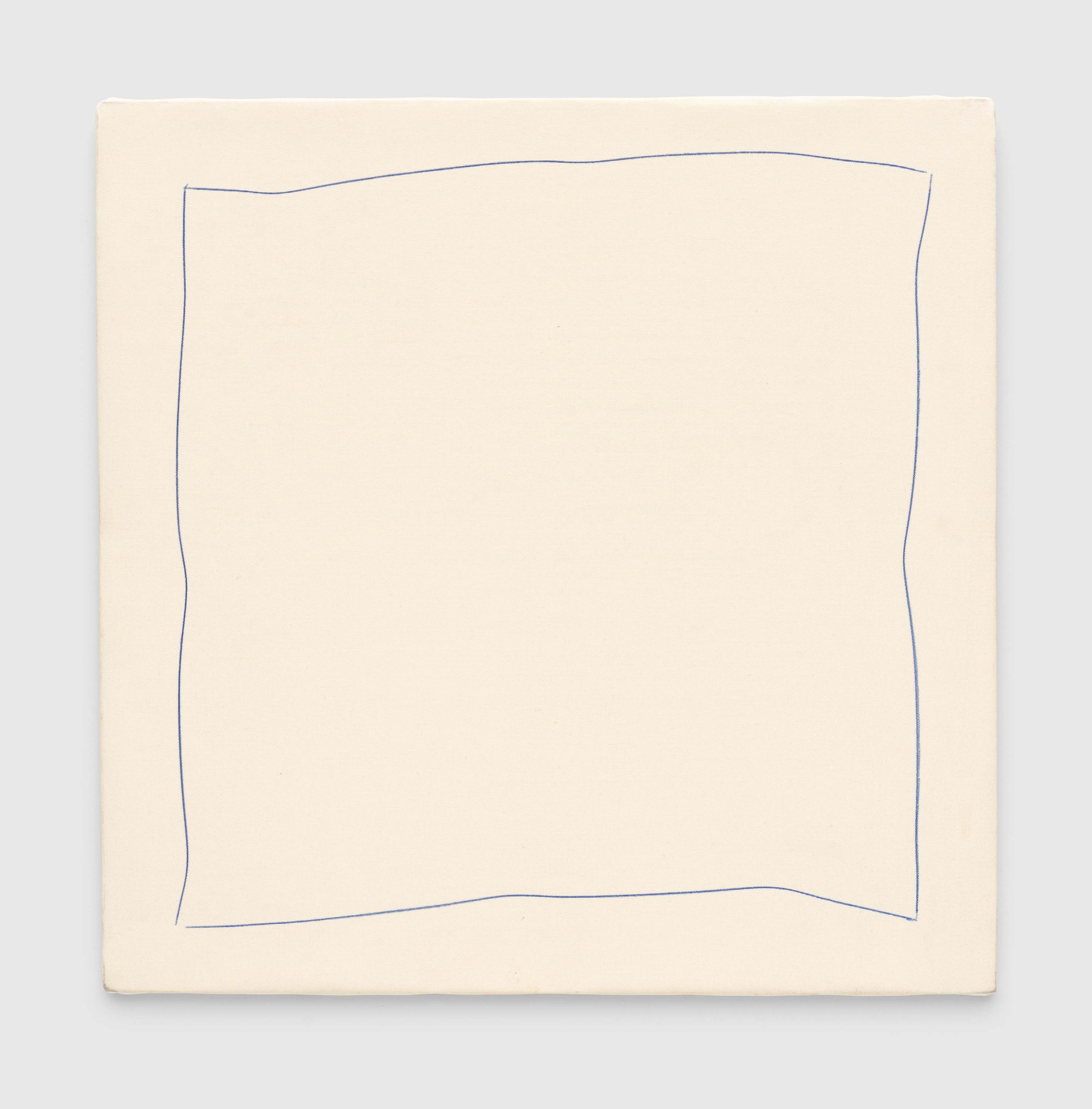 A painting by Robert Ryman, titled Bent Line Drawing, dated circa 1970.