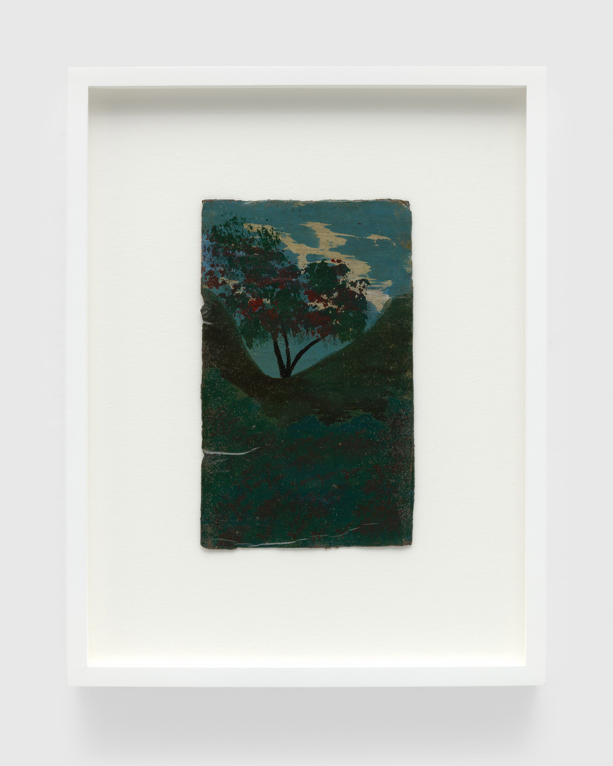 A painting on single-ply cardboard by Frank Walter, called Untitled (Scottish Tree), n.d.