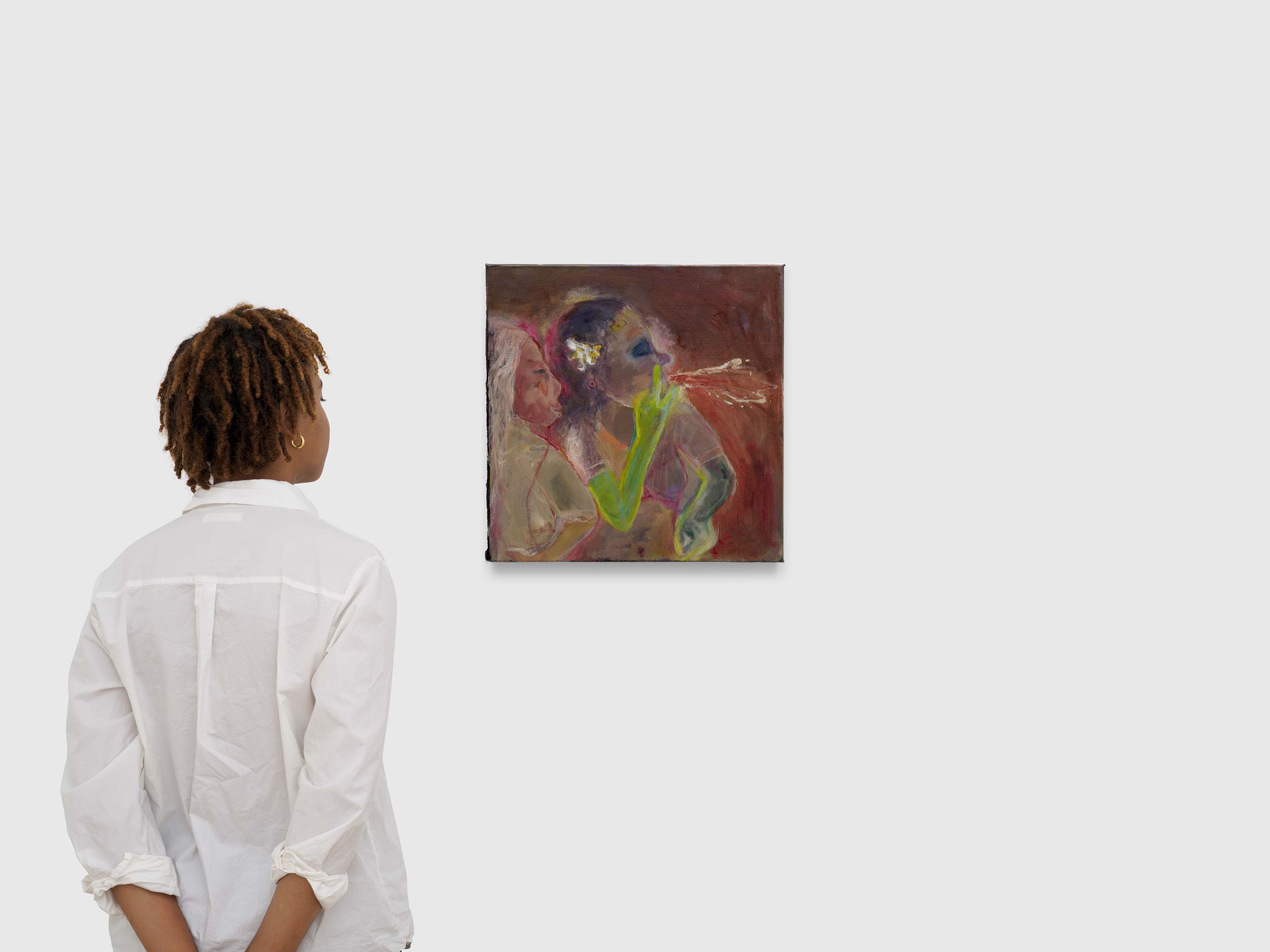 A painting by Sosa Joseph, titled Teri Mazha (the rain of profanities), dated 2024 to 2025.