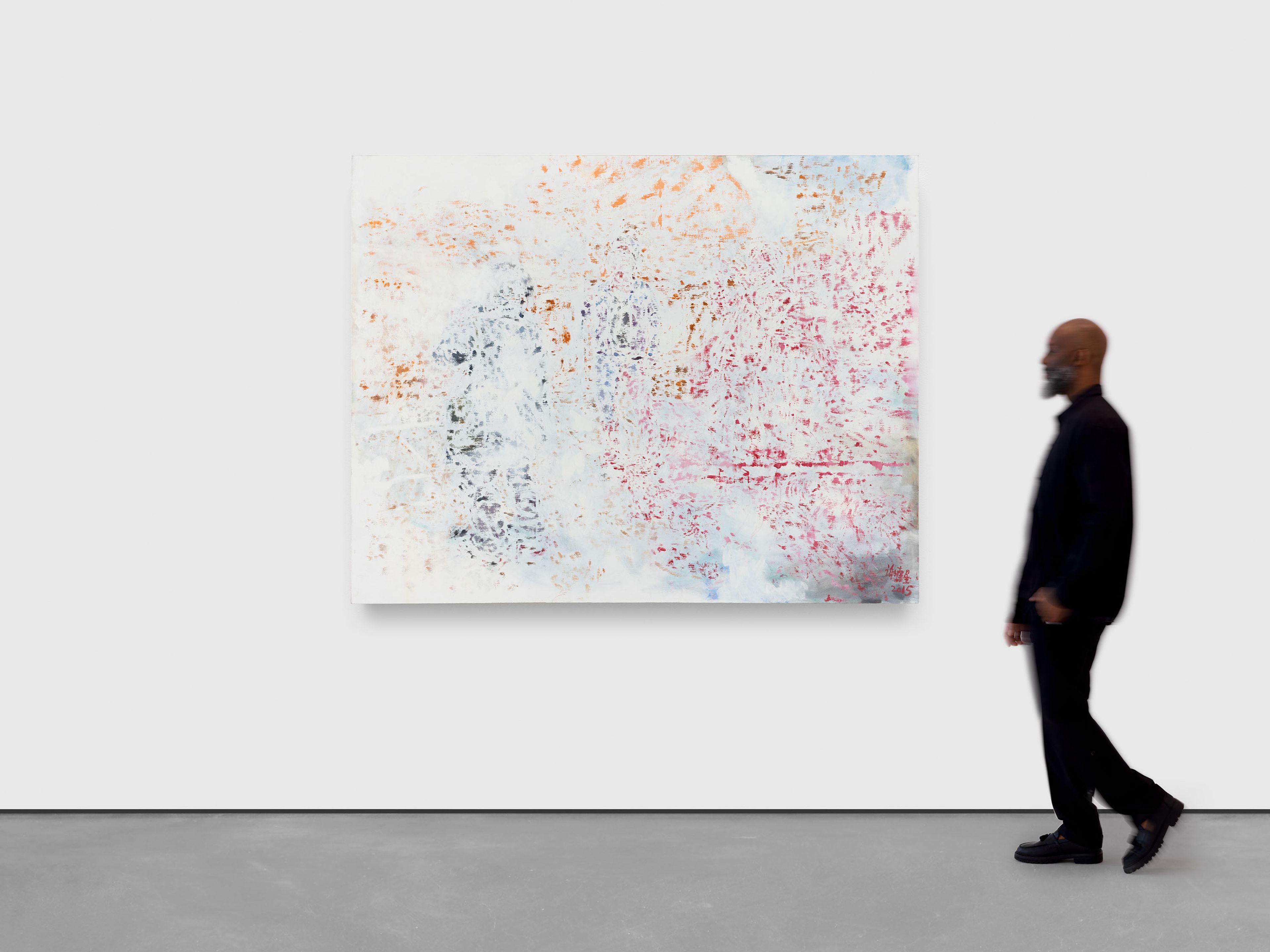 A painting by Xie Nanxing, titled Postcard No.9, dated 2015.