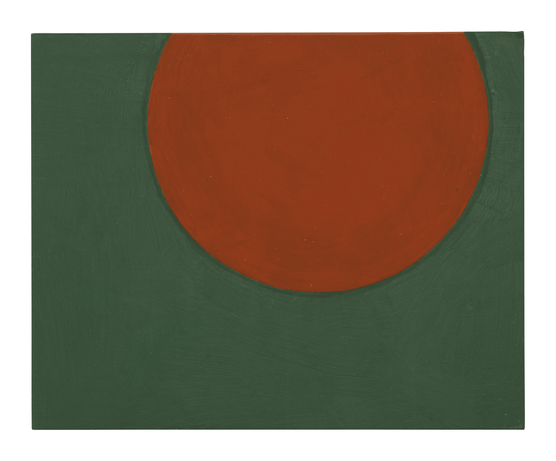 A painting by Suzan Frecon, titled rounded area in double vertical, dated 2018