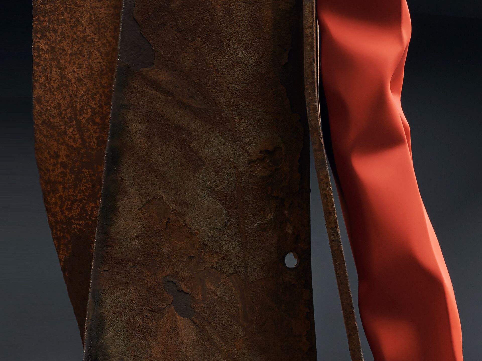 A steel, stainless steel, and urethane paint by Carol Bove, titled Chimes at Midnight II, dated 2021.