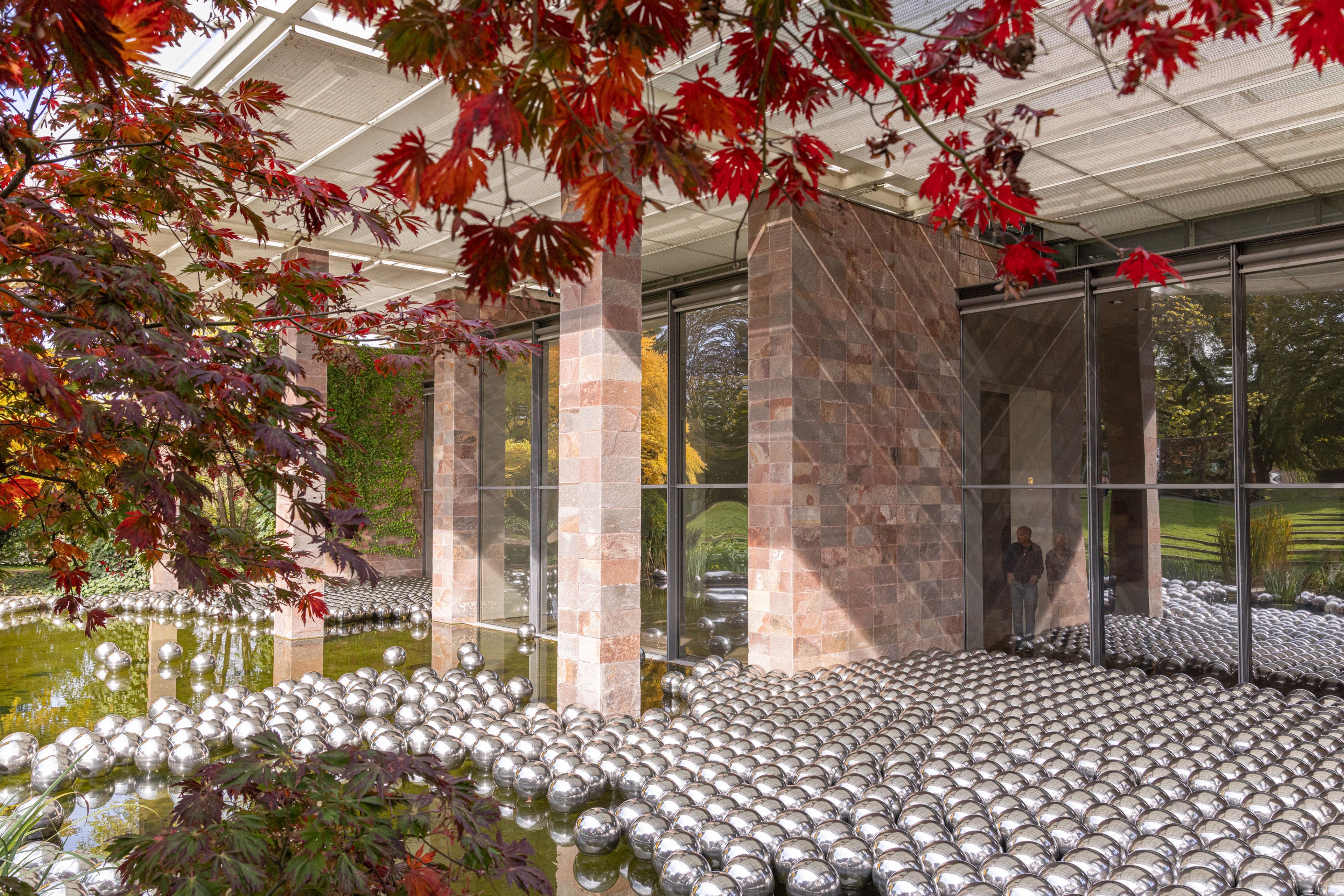 Installation view of the exhibition Yayoi Kusama, at Fondation Beyeler in Riehen/Basel, Switzerland, dated 2025.