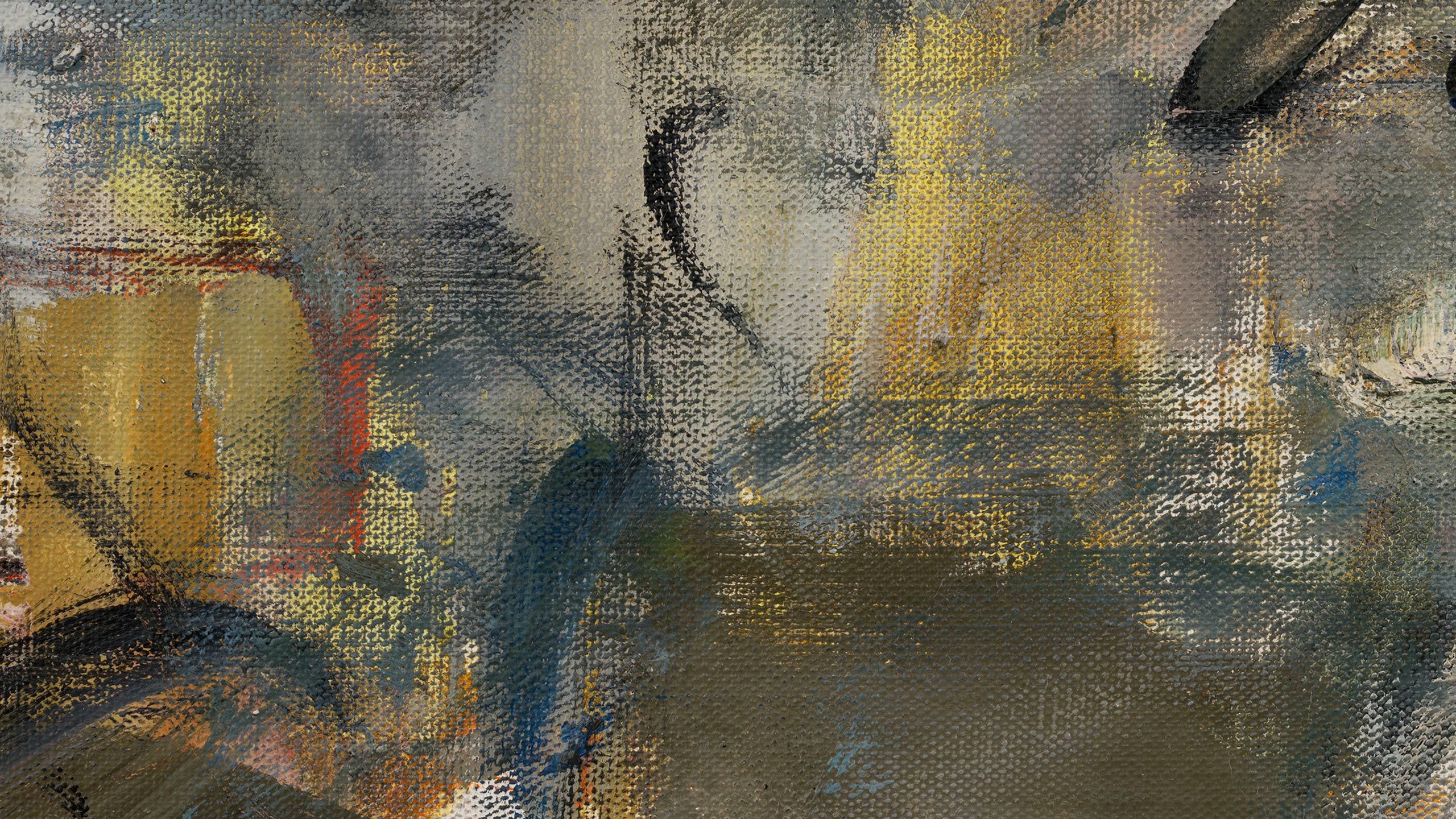 A detail from a painting by Joan Mitchell, called Untitled (Number 12), dated c. 1953.