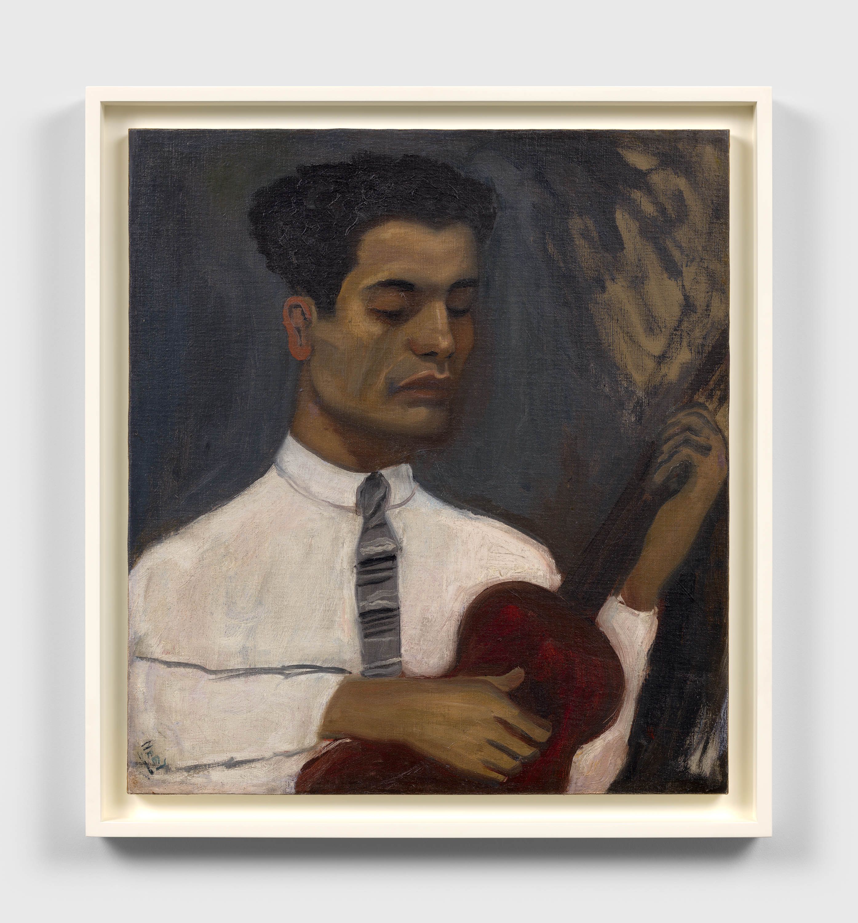 A painting by Alice Neel, titled José with Guitar, dated 1936.