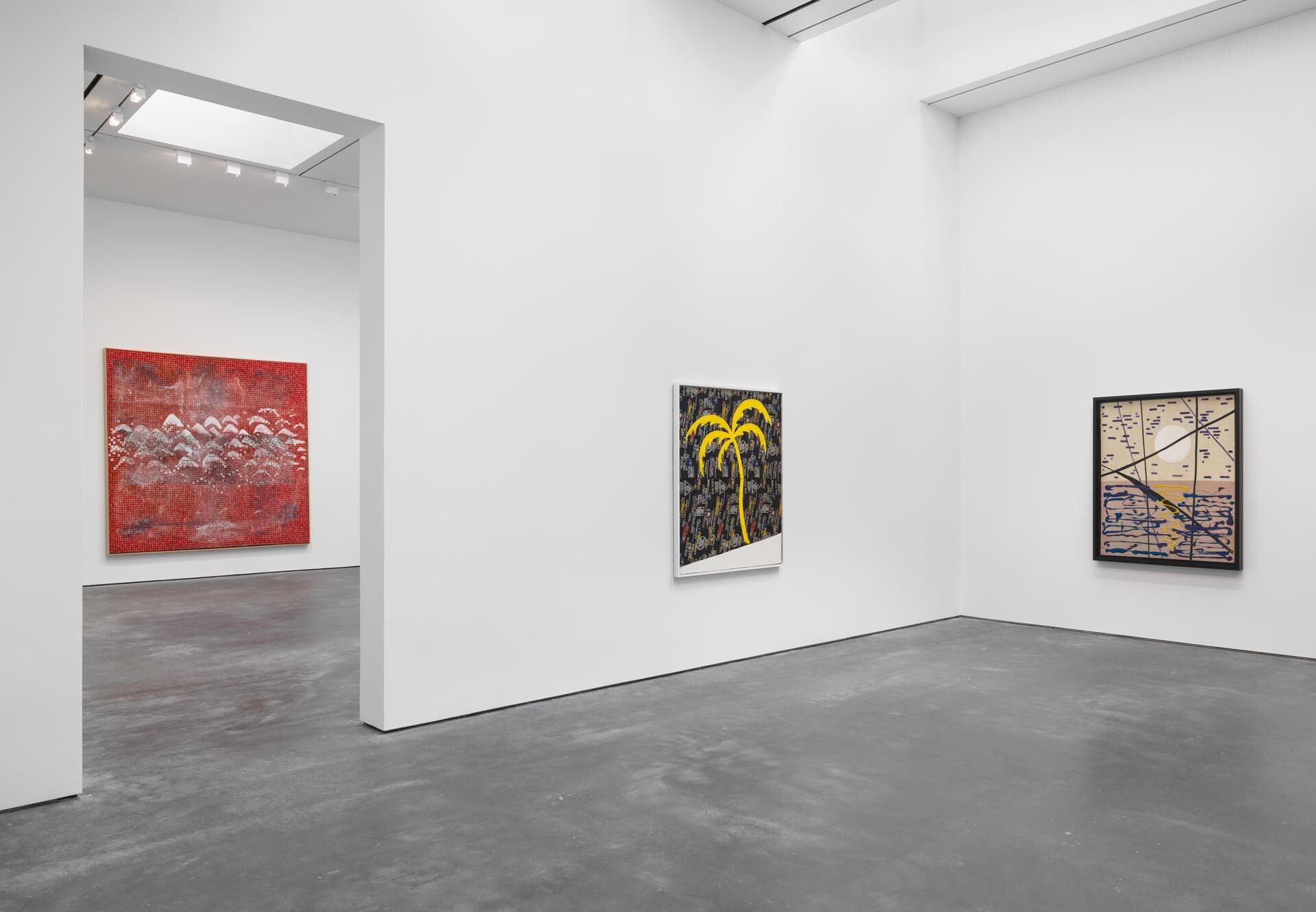 An installation view of the exhibition Sigmar Polke: Eine Winterreise, at David Zwirner New York, dated 2016.