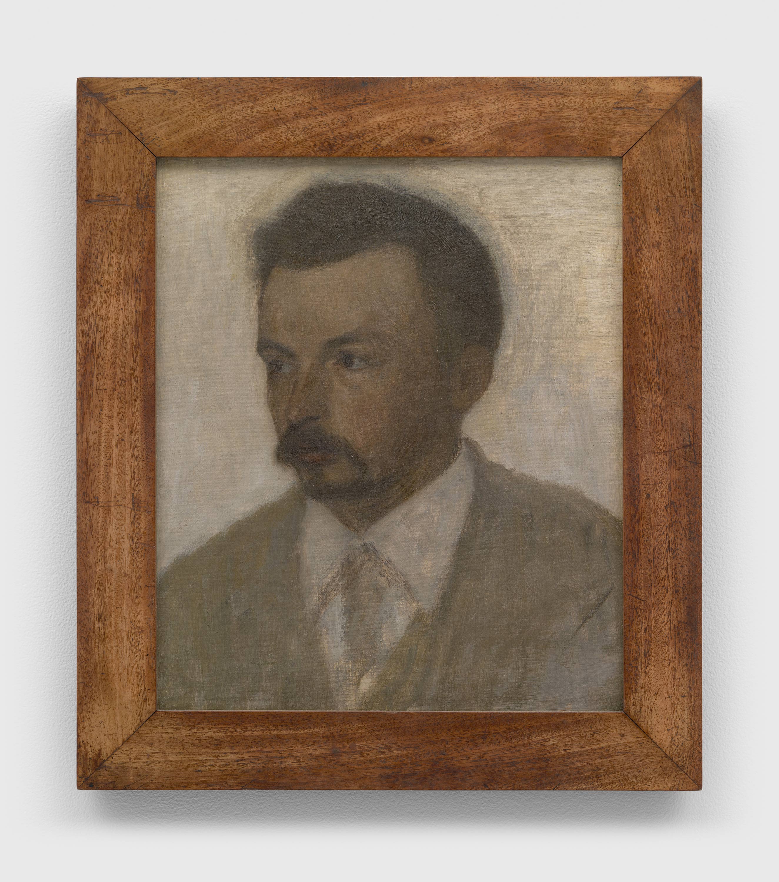 An oil on canvas artwork by Vilhelm Hammershøi, titled Self Portrait, dated 1895.