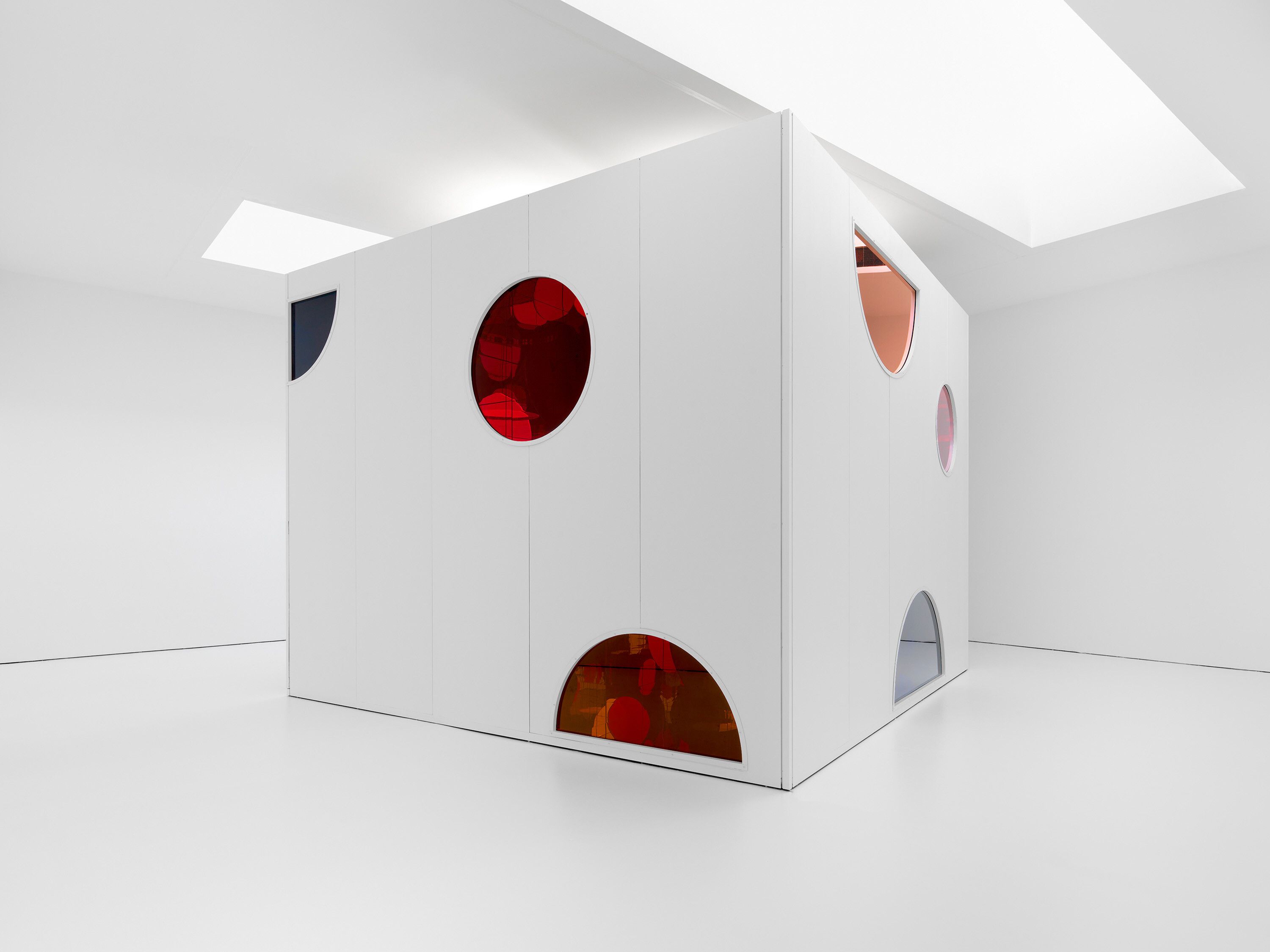 An installation by Yayoi Kusama, titled Dreaming of Earth’s Sphericity, I Would Offer My Love, dated 2023.