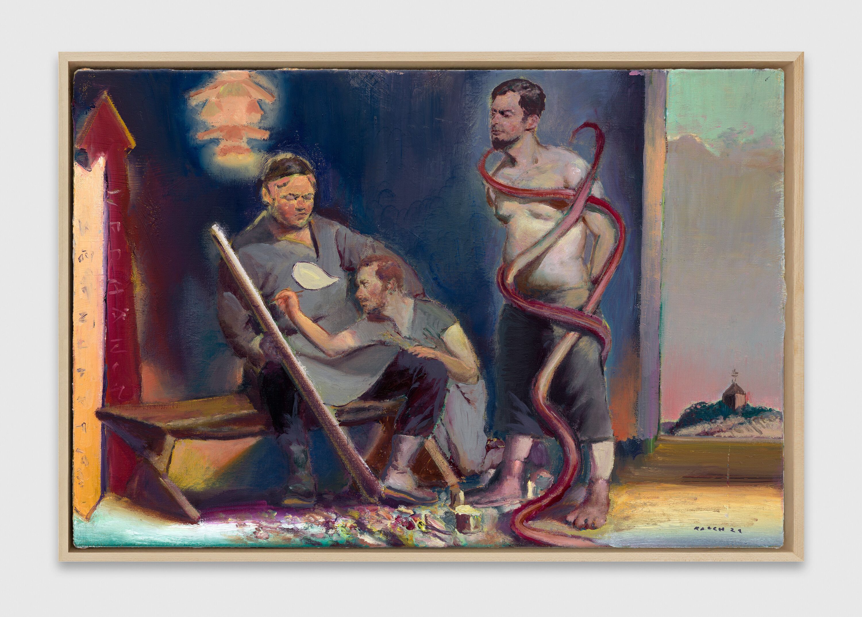 An oil on canvas artwork by Neo Rauch, titled Der Auftrag, dated 2021.