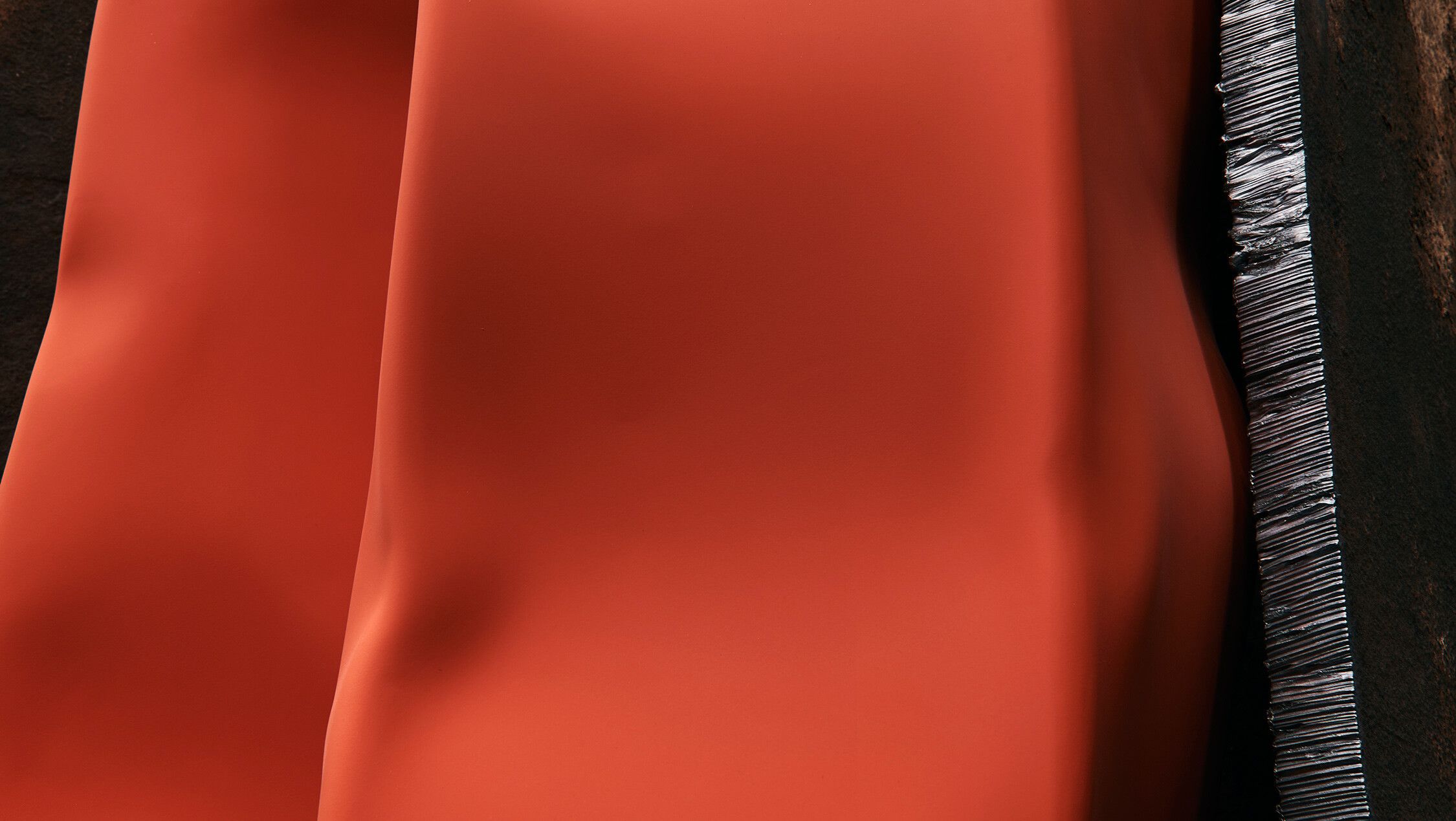 A detail from a sculpture by Carol Bove, from the artist's Chimes at Midnight series, dated 2021.