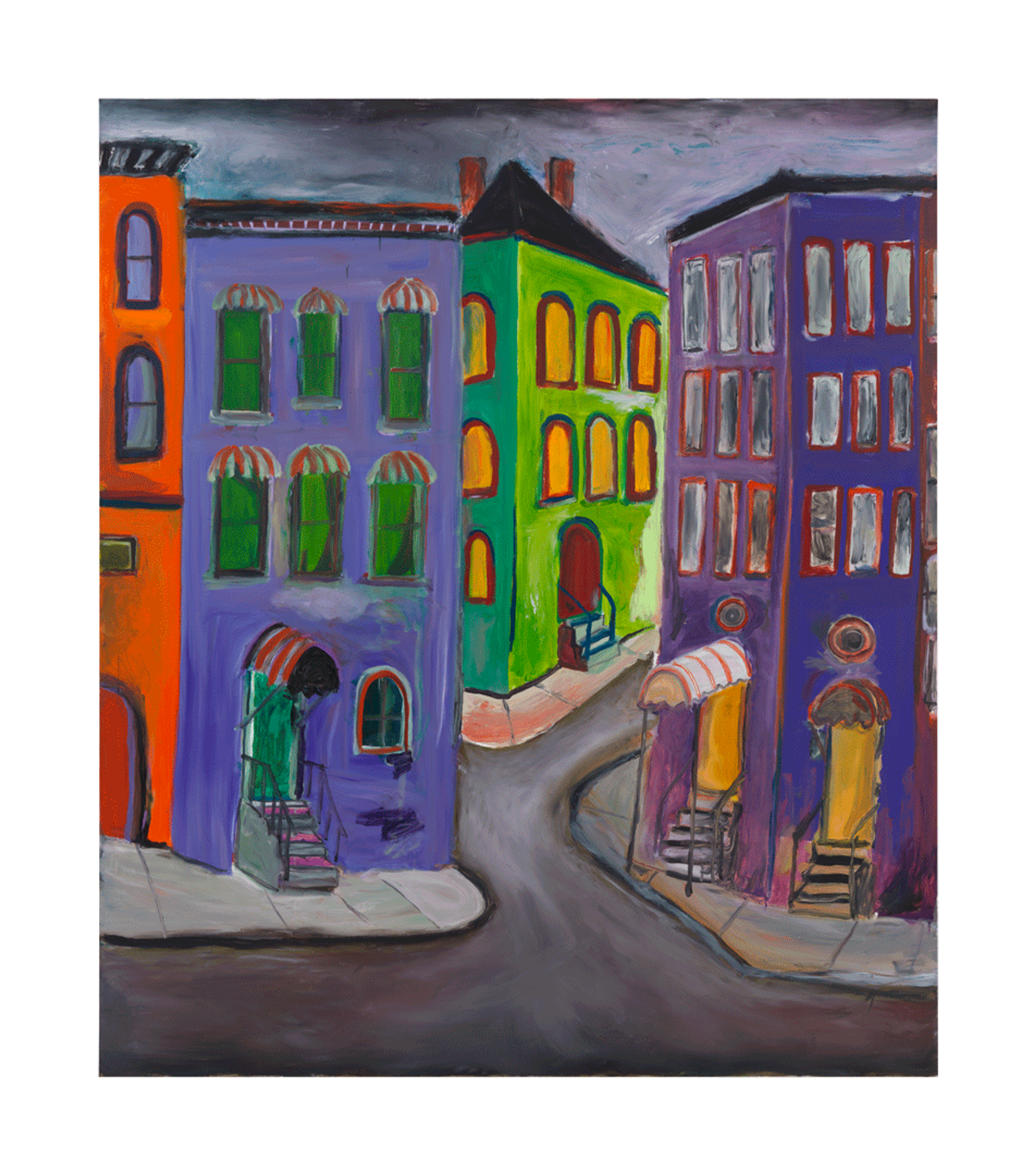 One of six untitled paintings by Josh Smith, dated 2020.