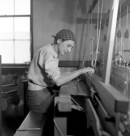 A photograph of Anni Albers by Helen M. Post, dated 1937.