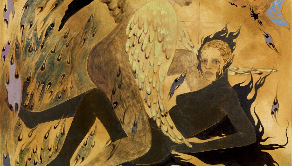 A detail of the work titled For the Wounded by Naudline Pierre, dated 2023