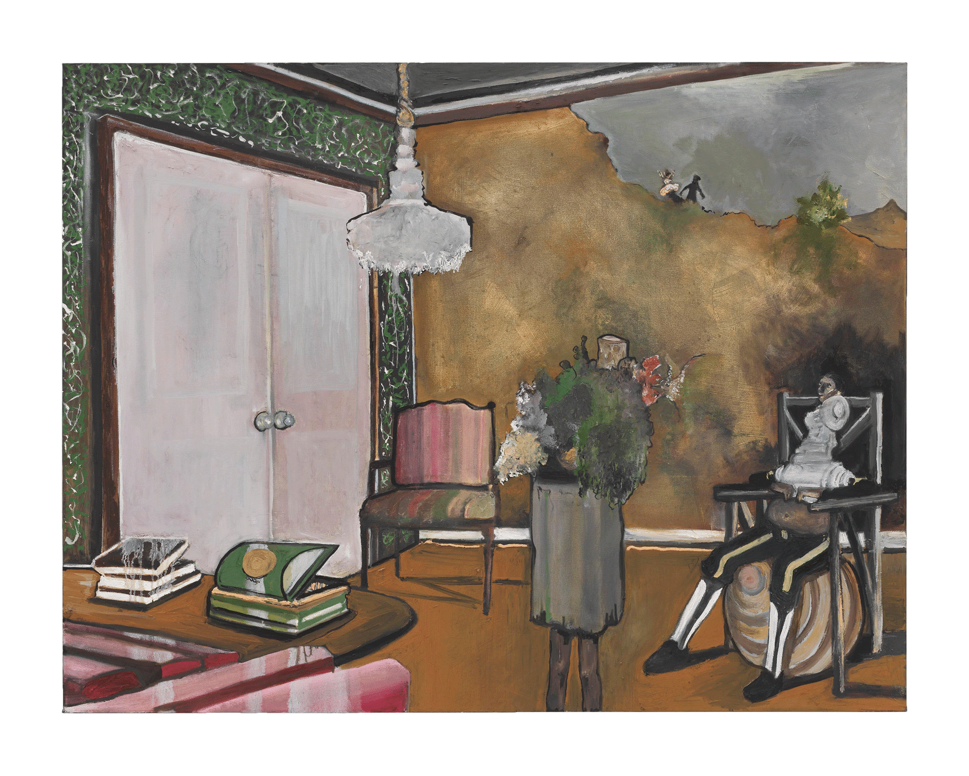 A painting by Noah Davis, titled The Waiting Room, dated 2008.